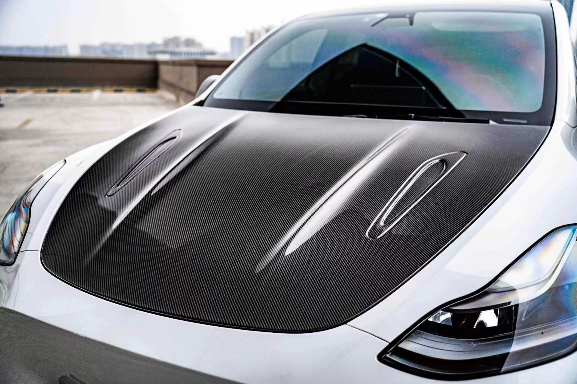 APTESL Carbon Fiber Hood Bonnet for Tesla Model Y