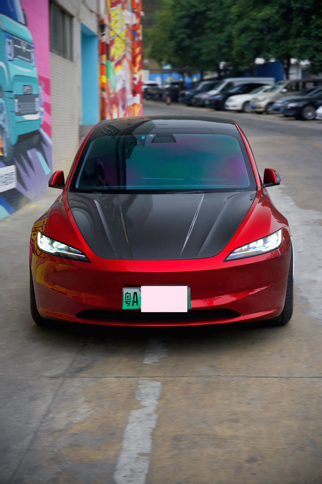 APTESL Carbon Fiber Hood for Tesla Model 3 Highland