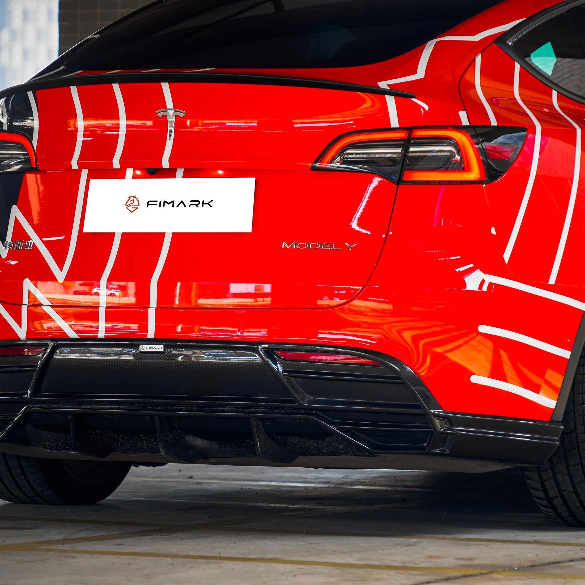 APTESL Carbon Fiber Rear Bump Diffuser for Tesla Model Y