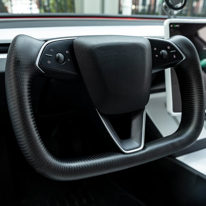 APTESL Full Carbon Fiber Yoke Steering Wheel for Model 3 Highland & Model Y Juniper