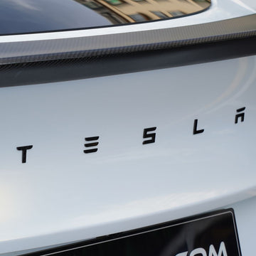 APTESL Logo Cover Front Badge Rear Letters Emblem for Tesla Model 3 highland / Y - Real Carbon Fiber Exterior
