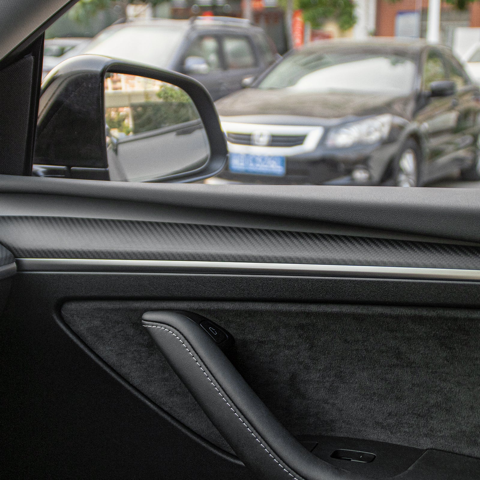APTESL Model 3 / Y Door Panel Trim - Carbon Fiber Interior Mods【2pcs】
