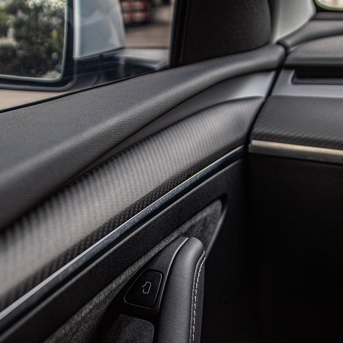 APTESL Model 3 / Y Door Panel Trim - Carbon Fiber Interior Mods【2pcs】