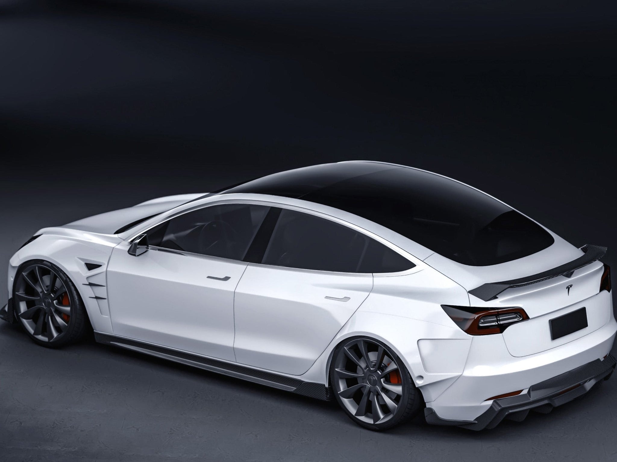 APTESL Tesla Model 3 Carbon Fiber Rear Diffuser Ver.5
