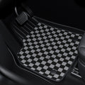 Tesla Y Black and White Plaid Double Floor Mat