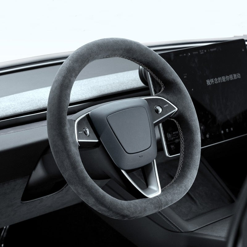 Tumbled Fur Steering Wheel Cover for New Model Y / Model 3 Highland