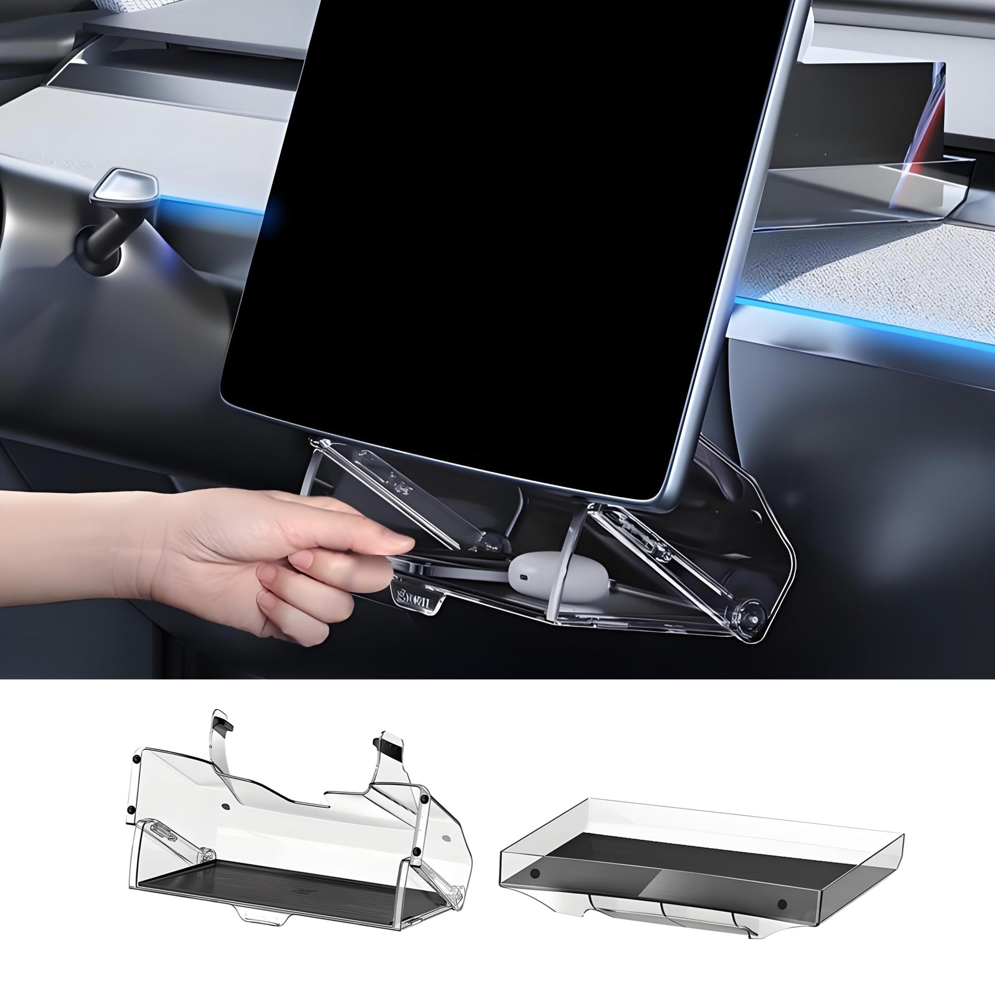 Under Screen Storage Organizer for Tesla Model Y Juniper | APTESL ...